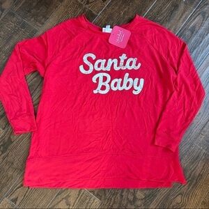 Isabel Maternity by Ingrid & Isabel Red 'Santa Baby' Long Sleeve Tee